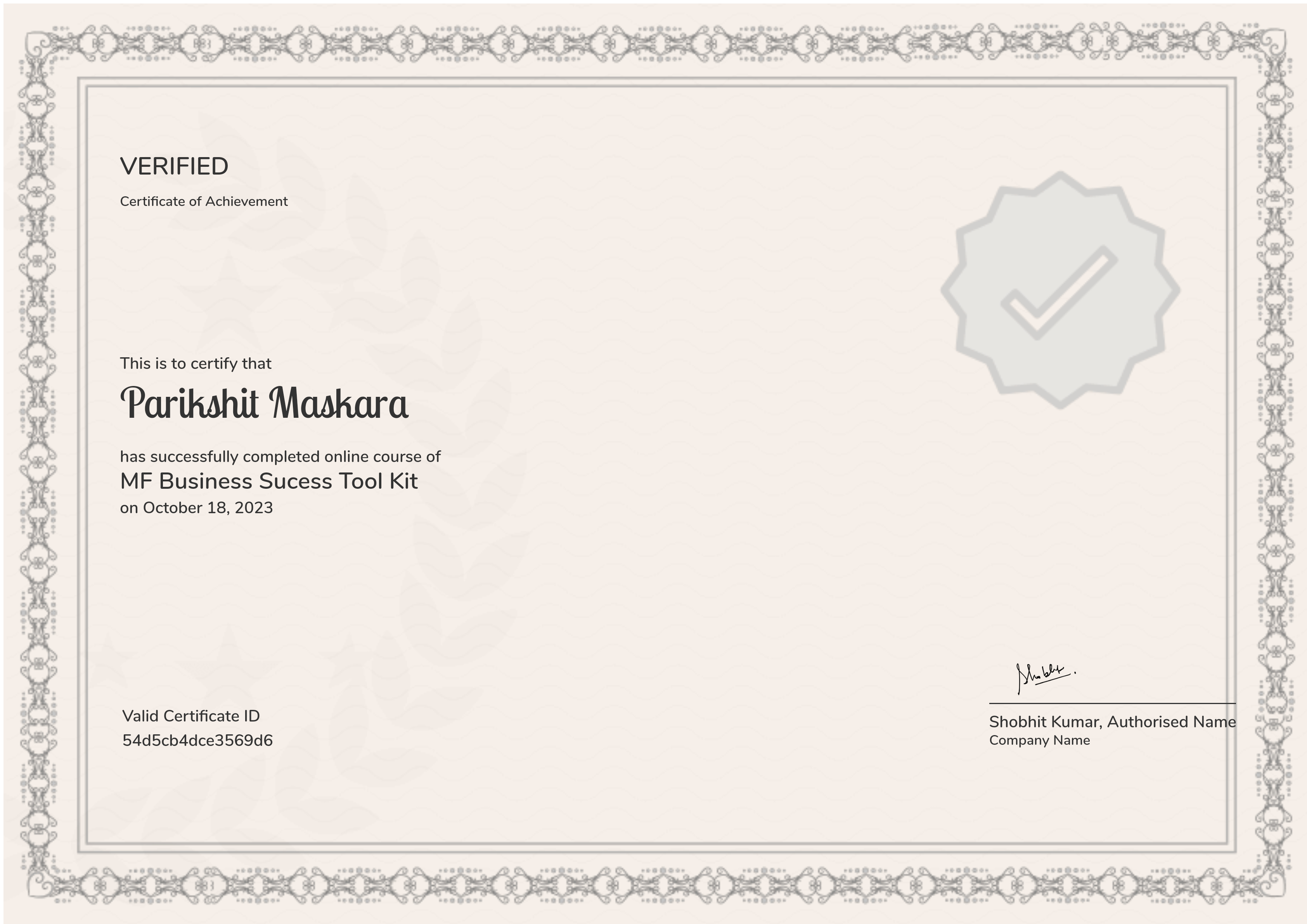 MF Business Sucess Tool Kit